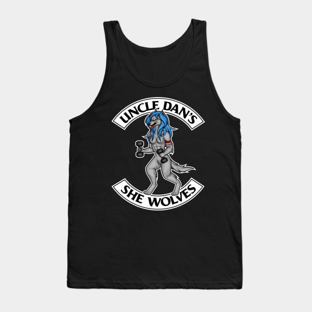 Electric Blue She Wolf Tank Top by Uncle Dan's Wolf Pack